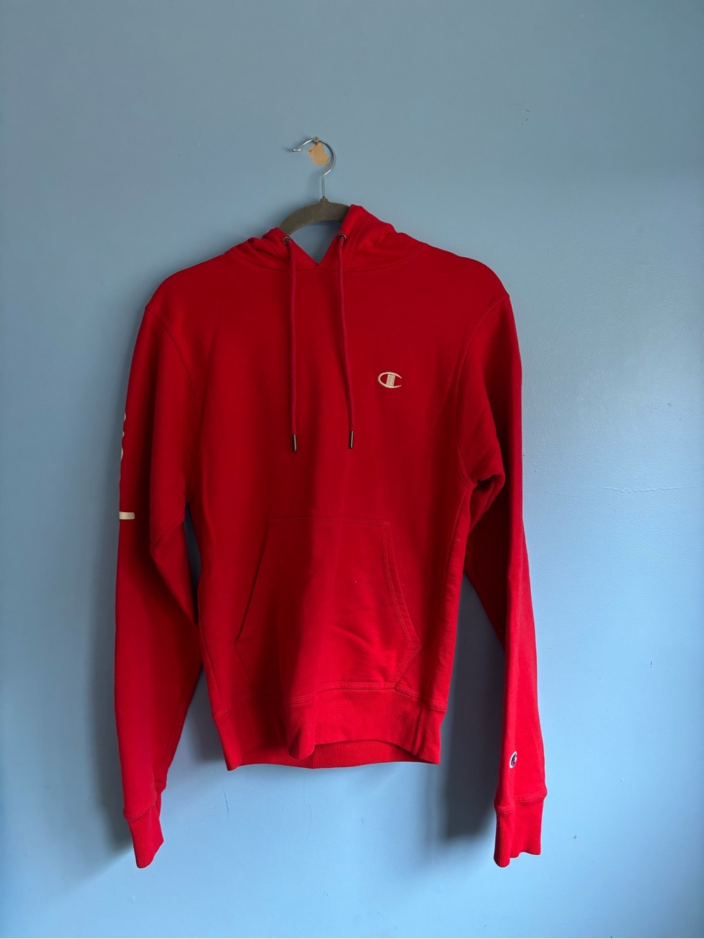 Champion Red Pullover Hoodie with White C Logos